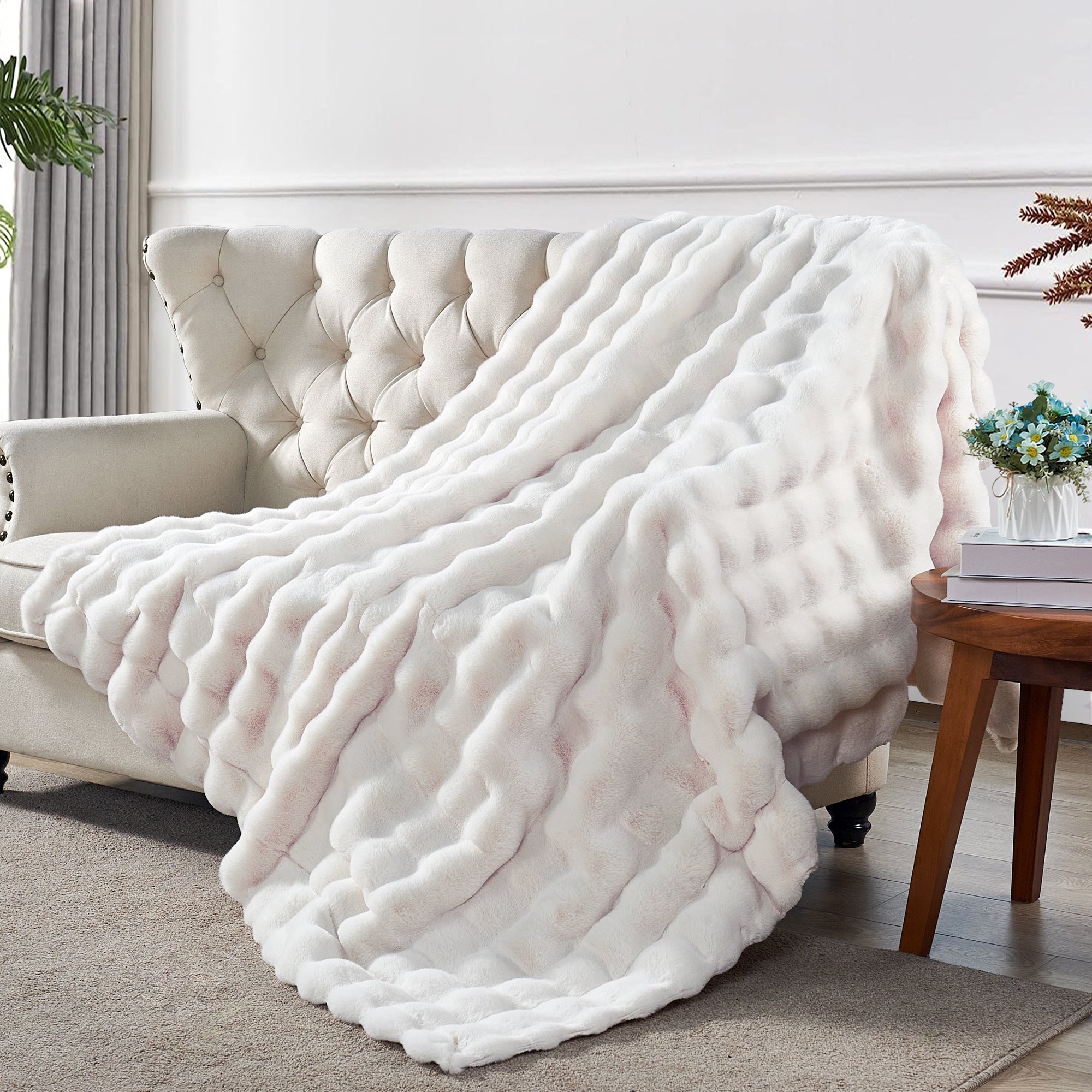 White discount faux throw