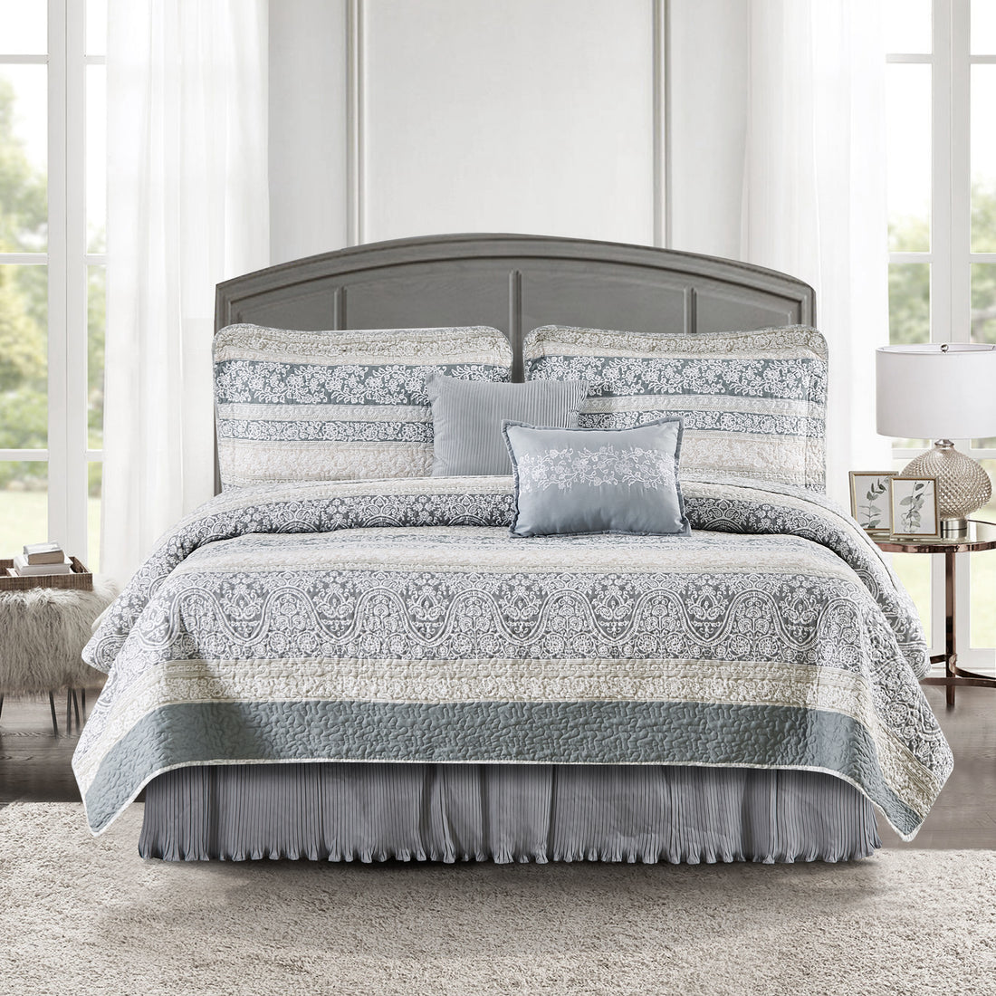 6 Piece Marchesa Printed Microfiber Quilts Set