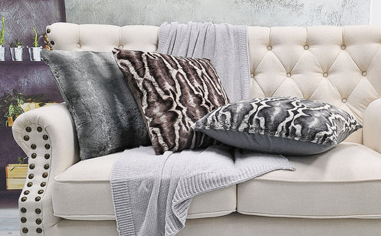 Tip Printing Light Faux Fur 2 Piece Decorative Pillow Covers - 20" x 20"
