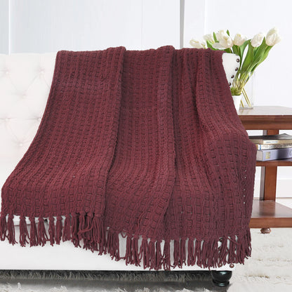Space Yarn Knitted Throw Blanket