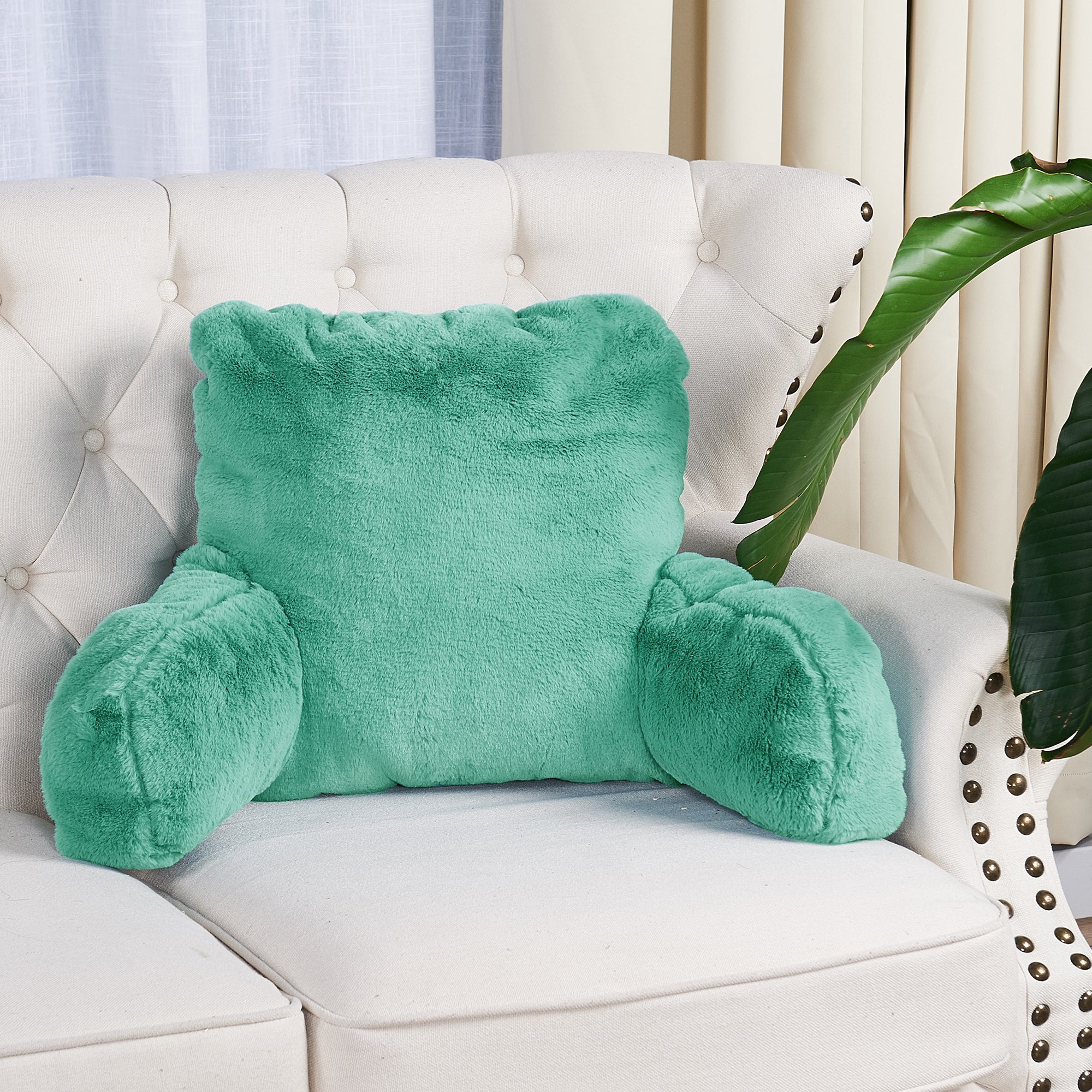 Teal backrest clearance pillow