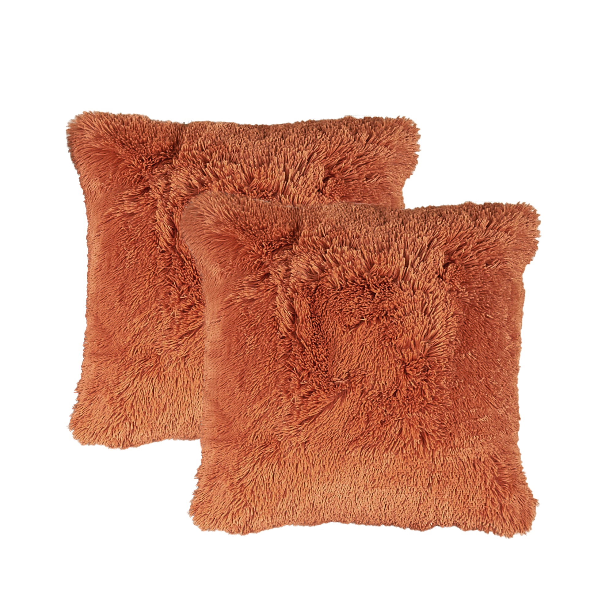 Burnt orange best sale fur pillow