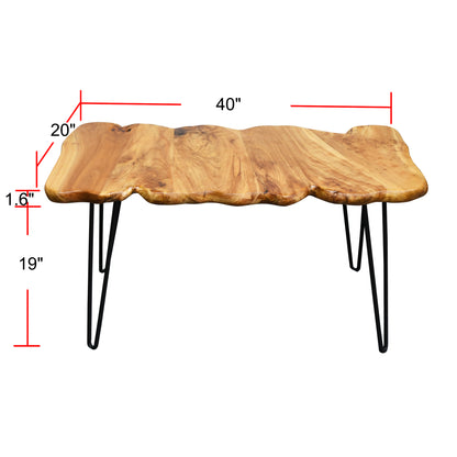Cedar Wood Coffee Table Multipiece (40&quot; x 20&quot; x 19&quot;)