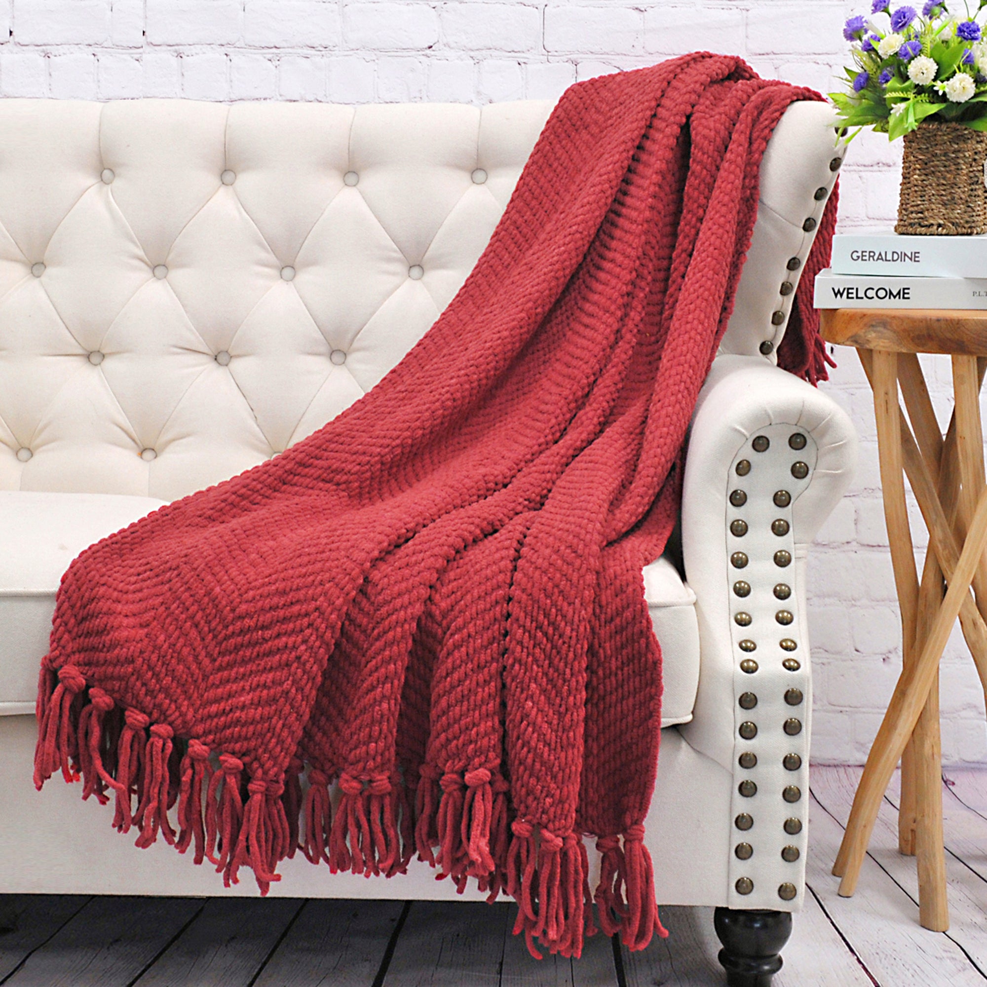 Home soft things tweed throw blanket hot sale