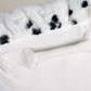 Funda de almohada para reposacamas de tamaño mediano/grande de piel sintética con flores de vacas