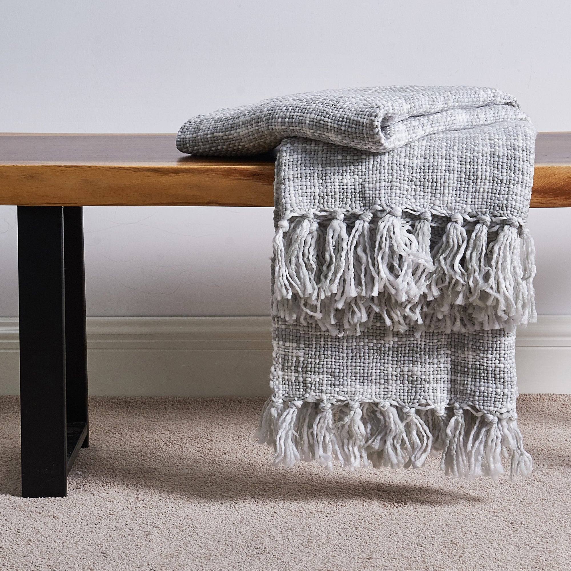 Silver chenille online throw