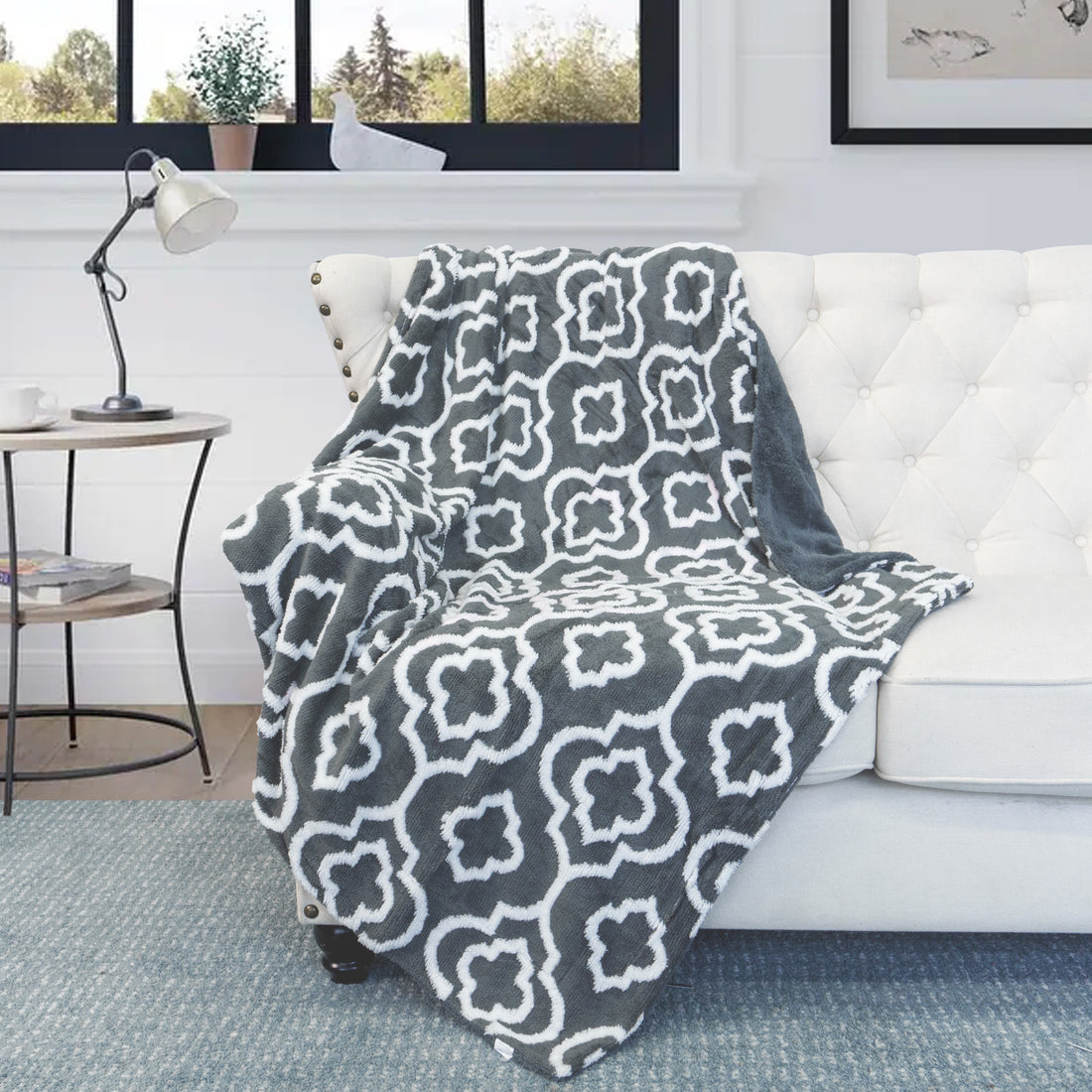 Jacquard Sherpa Throw Blanket (50&quot;x60&quot;)
