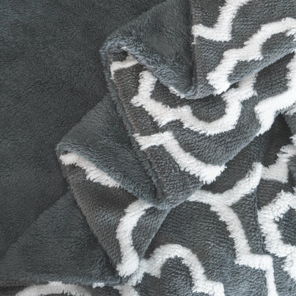 Jacquard Sherpa Throw Blanket (50&quot;x60&quot;)