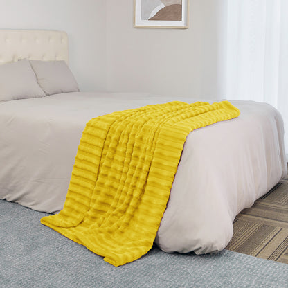 Derby Double Sided Faux Fur Throw Blanket