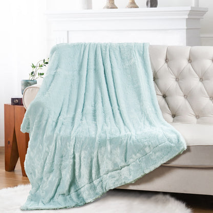 Serengeti Double Sided Faux Fur Throw Blanket