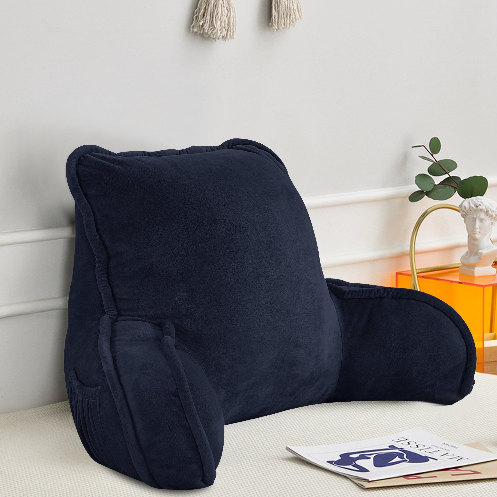 Navy backrest pillow best sale