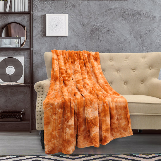 Tie Dyed Double Sided Faux Fur Throw Blanket - 50&