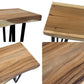 Mesa consola de madera de suar con patas planas de hierro 
