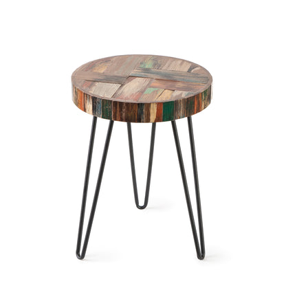 Raclaimed Wood Table RD (16&quot; x 16&quot; x 21.4&quot;)