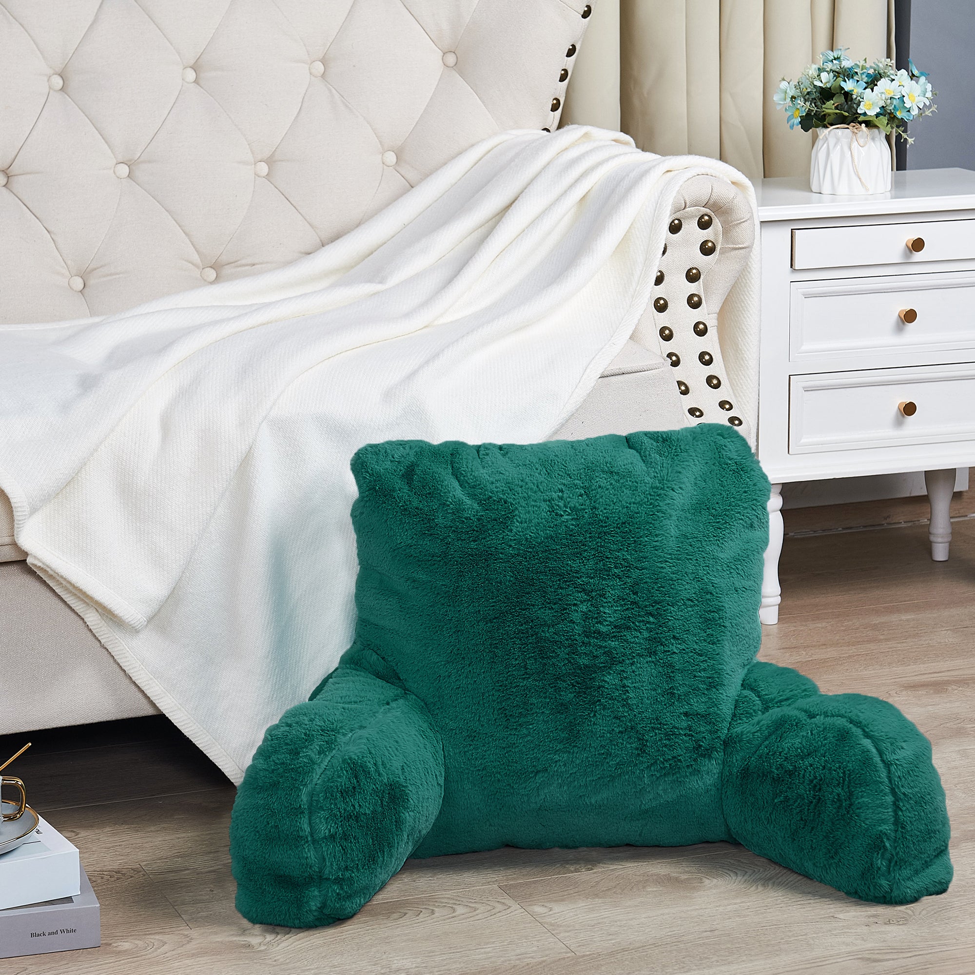 Teal bed rest store pillow