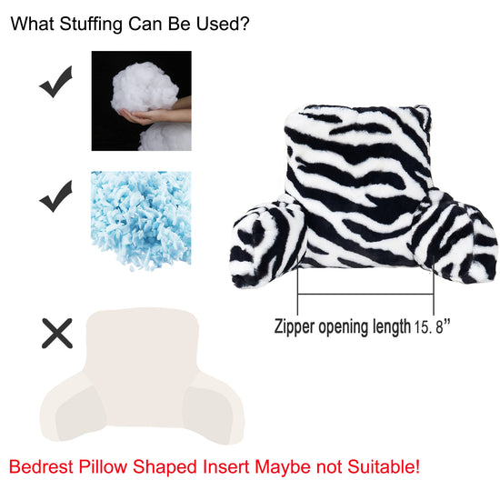 Funda de almohada para reposacamas de tamaño mediano/grande de piel sintética de cebra