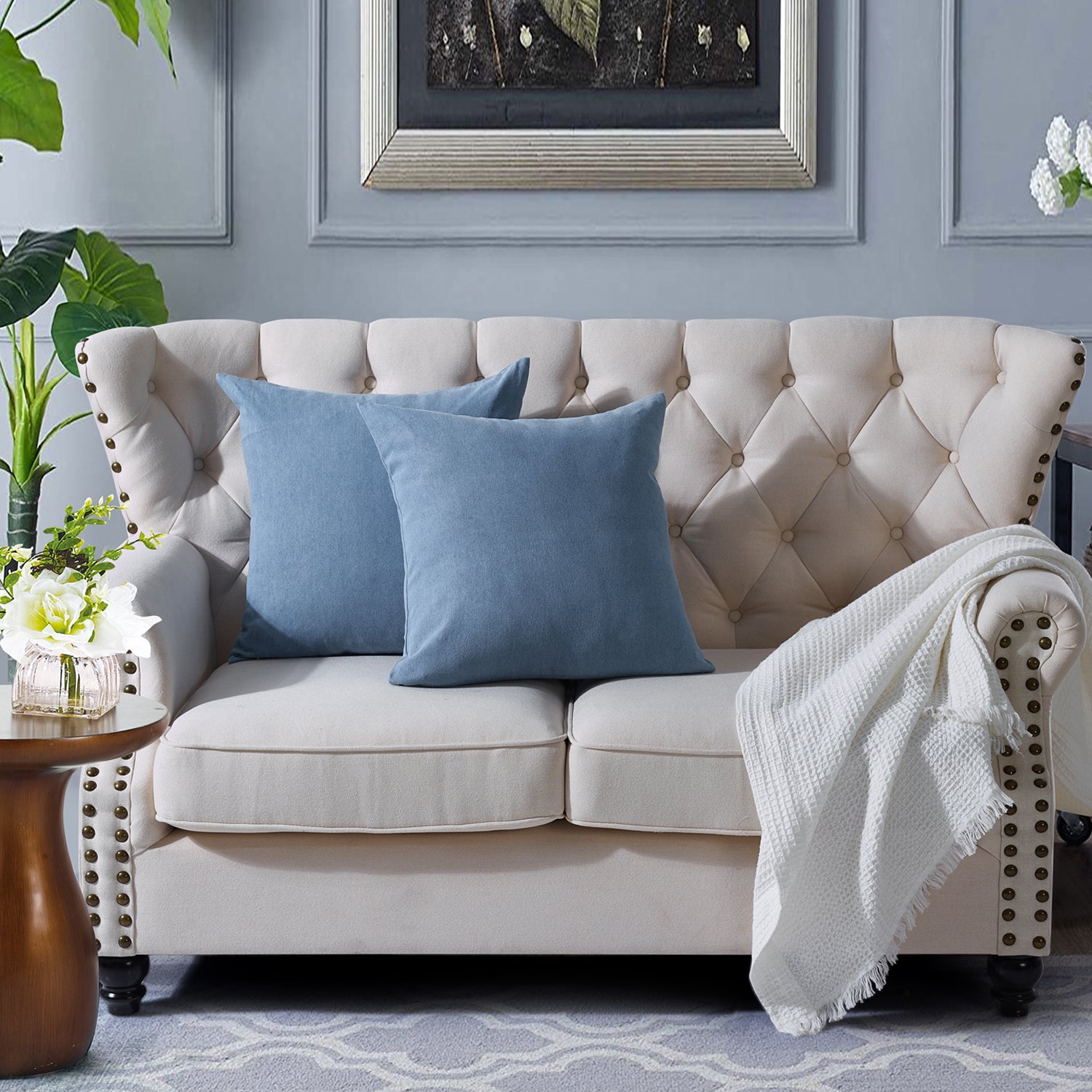 Denim 2 Piece Decorative Pillow Covers (Jeans) (20&quot; x 20&quot;)