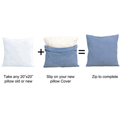 Denim 2 Piece Decorative Pillow Covers (Jeans) (20&quot; x 20&quot;)